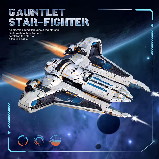 BAKA 33918 Starfighter Raumschiff Modellbausatz – Weltraum Serie (2948 Teile) BAKA