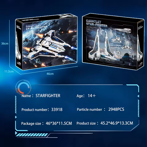 BAKA 33918 Starfighter Raumschiff Modellbausatz – Weltraum Serie (2948 Teile) BAKA