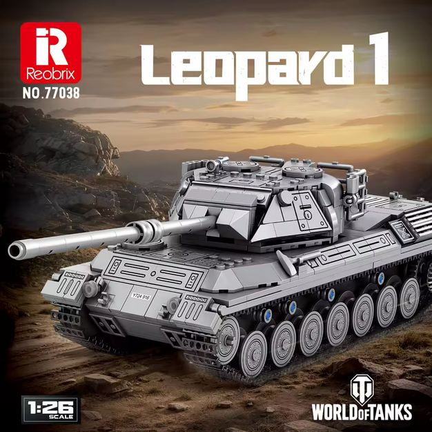 Reobrix 77038 Leopard 1 Panzer Modellbausatz – Militärfahrzeug (1273 Teile) Roebrix