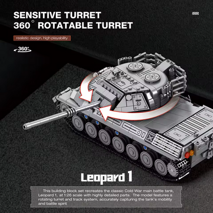 Reobrix 77038 Leopard 1 Panzer Modellbausatz – Militärfahrzeug (1273 Teile) Roebrix
