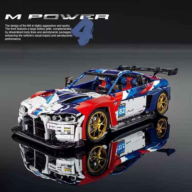 XJD JD040 1:8 M Power M4 Supersportwagen Modellbausatz – Rennwagen (4556 Teile) XJD