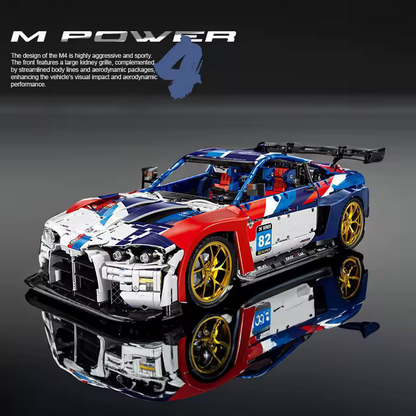 XJD JD040 1:8 M Power M4 Supersportwagen Modellbausatz – Rennwagen (4556 Teile) XJD