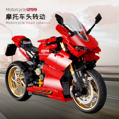Taigaole T4020 1:5 1299 Motorrad Modellbausatz – Rotes Racing Bike (1809 Teile) TaiGaole