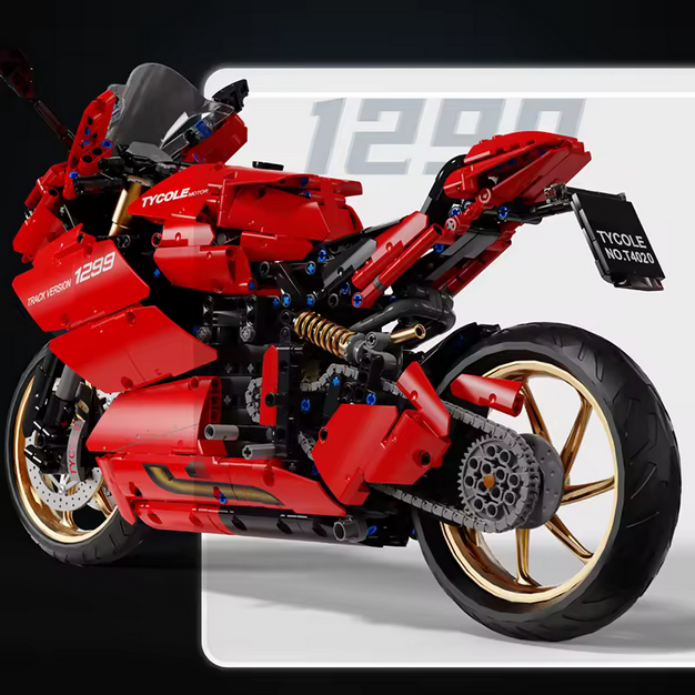 Taigaole T4020 1:5 1299 Motorrad Modellbausatz – Rotes Racing Bike (1809 Teile) TaiGaole