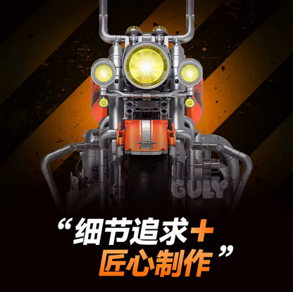 GULY 60531 1:5 Luxus Motorrad Modellbausatz – Orange Racing Bike (2392 Teile) Gully