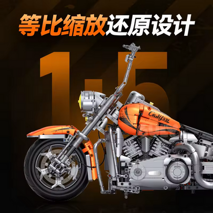 GULY 60531 1:5 Luxus Motorrad Modellbausatz – Orange Racing Bike (2392 Teile) Gully