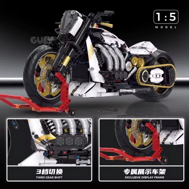 GULY 60522 1:5 Rambo Devil Motorrad Modellbausatz – Racing Bike (1810 Teile) Guly