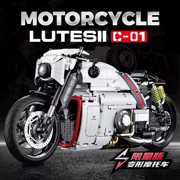 GULY 60520 1:5 C-01 Roboter Motorrad Modellbausatz – Futuristic Bike (2380 Teile) Guly