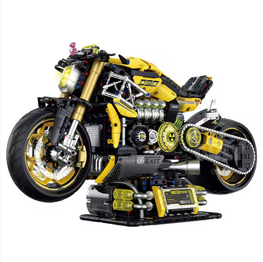 GULY 60519 1:5 Gelber Teufel Motorrad Modellbausatz – Racing Bike (2500 Teile) Guly