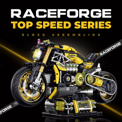 GULY 60519 1:5 Gelber Teufel Motorrad Modellbausatz – Racing Bike (2500 Teile) Guly