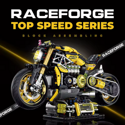 GULY 60519 1:5 Gelber Teufel Motorrad Modellbausatz – Racing Bike (2500 Teile) Guly