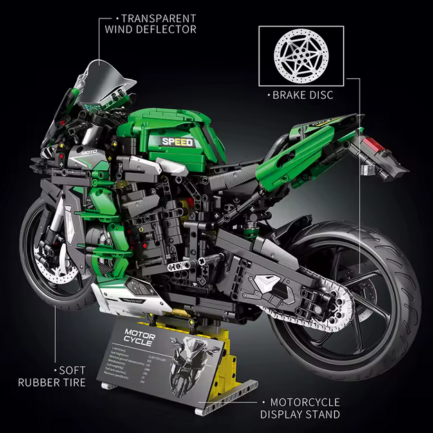 Reobrix 570 1:5 H2 SX SE Motorrad Modellbausatz – Racing Bike (2088 Teile) Roebrix