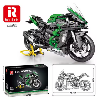 Reobrix 570 1:5 H2 SX SE Motorrad Modellbausatz – Racing Bike (2088 Teile) Roebrix