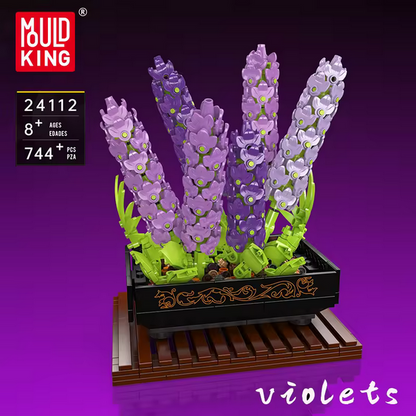 Mould King 24112 Violet Bonsai Modellbausatz – Deko Pflanzen Set (744 Teile) MK