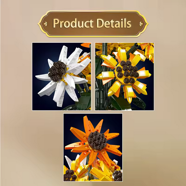 Mould King 24111 Sonnenblumen im Topf – Blumen Deko Modell (854 Teile) MK