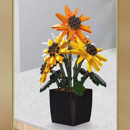 Mould King 24111 Sonnenblumen im Topf – Blumen Deko Modell (854 Teile) MK