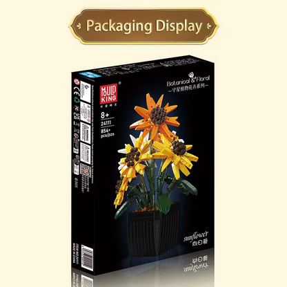 Mould King 24111 Sonnenblumen im Topf – Blumen Deko Modell (854 Teile) MK