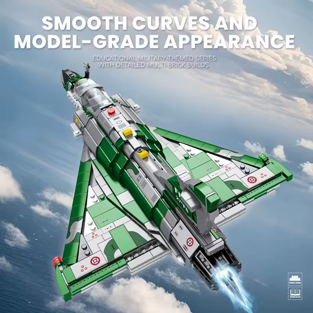 Reobrix 33040 Mirage Fighter Jet Modellbausatz – Flugzeug Serie (1012 Teile) Roebrix