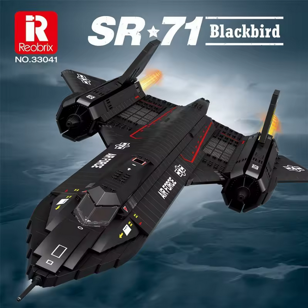 Reobrix 33041 SR-71 Blackbird Jet Modellbausatz – Flugzeug Serie (1733 Teile) Roebrix