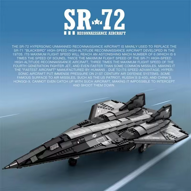Reobrix 33039 SR-72 Hypersonic Jet Modellbausatz – Flugzeug Serie (1880 Teile) Roebrix