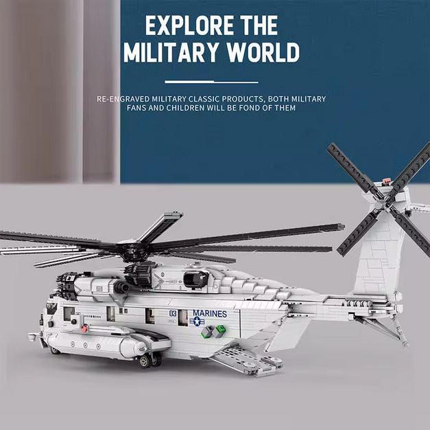 Reobrix 33037 CH-53E Transporthubschrauber Modellbausatz – Flugzeug Serie (2193 Teile) Roebrix