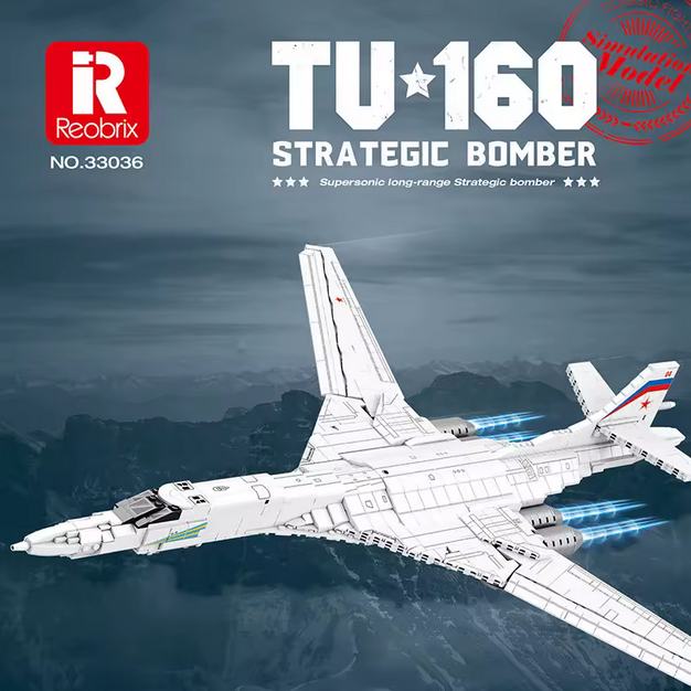 Reobrix 33036 TU-160 Bomber Jet Modellbausatz (1598 Teile) Roebrix