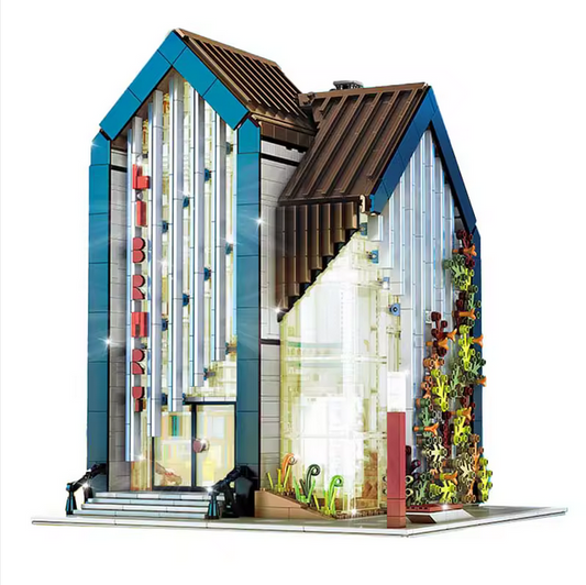 Mould King 16022 Moderne Architektur Bibliothek mit LED-Beleuchtung 2.788 Teile MK