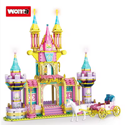 Woma Toys Fantasy Prinzessin Schwanenschloss mit Waldkutsche 903 Teile Woma