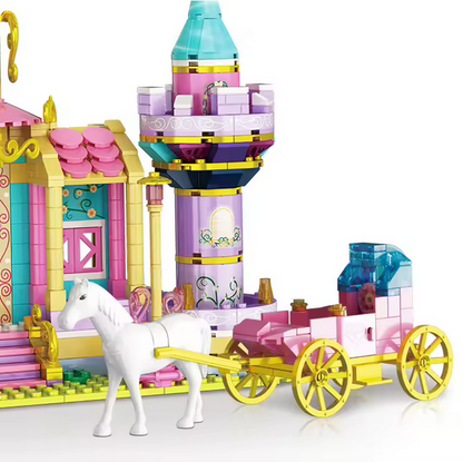 Woma Toys Fantasy Prinzessin Schwanenschloss mit Waldkutsche 903 Teile Woma