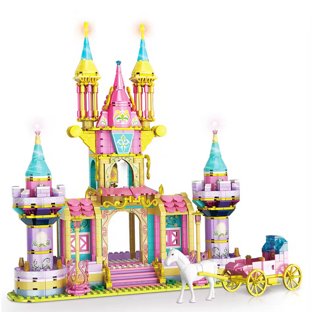 Woma Toys Fantasy Prinzessin Schwanenschloss mit Waldkutsche 903 Teile Woma
