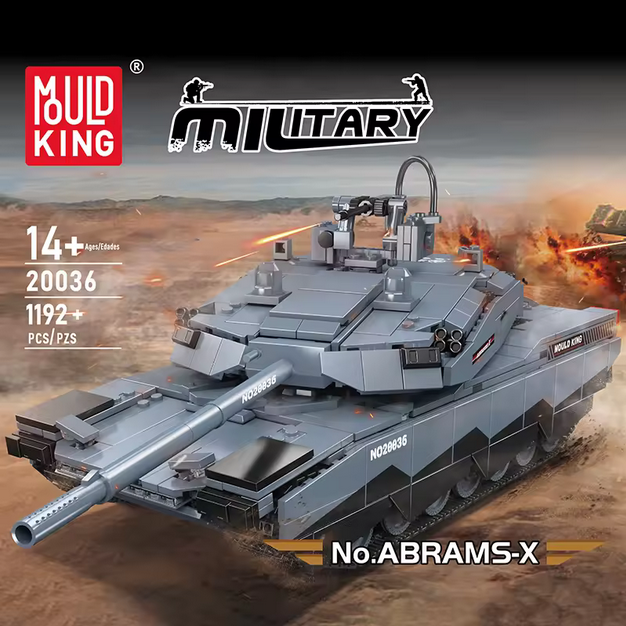 Mould King 20036 Abrams X Militär Panzer ferngesteuert mit Motor 1.192 Teile MK