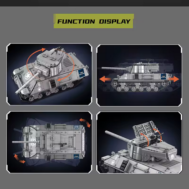 Mould King 20034 Pershing Heavy Tank Militär Panzer Modellbausatz 1.057 Teile MK