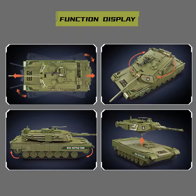 Mould King 20033 M1A2 Abrams Kampfpanzer ferngesteuert mit Motor 1.168 Teile MK