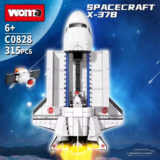 Woma C0828 Raumschiff X-37b Weltraum Shuttle Flugzeug Modellbausatz 315 Teile Woma