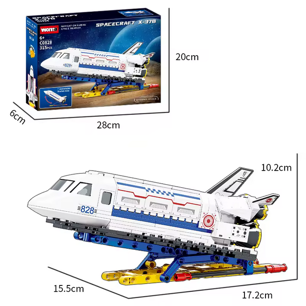 Woma C0828 Raumschiff X-37b Weltraum Shuttle Flugzeug Modellbausatz 315 Teile Woma