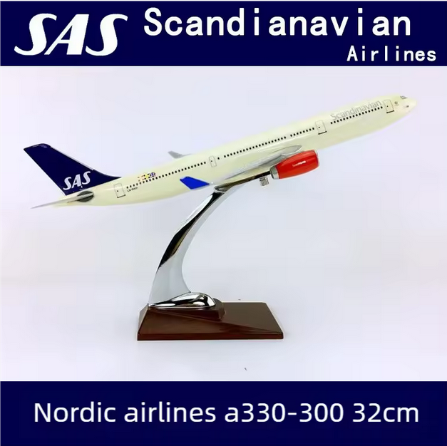 Airbus A330-300 Scandinavian Airlines Modellflugzeug 32 cm – 1:200 Resin Sammlermodell AAAA