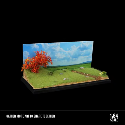 Major 1:64 Automotive Scene Grünland Diorama Modelllandschaft – Dekoratives Sammlerstück AAAA