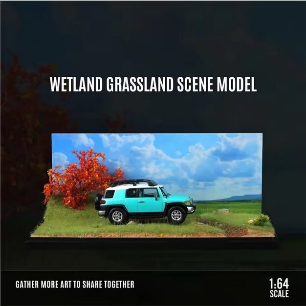 Major 1:64 Automotive Scene Grünland Diorama Modelllandschaft – Dekoratives Sammlerstück AAAA