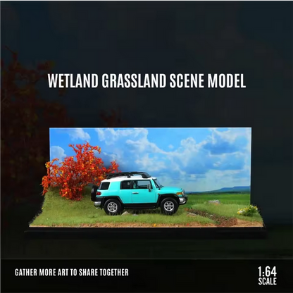 Major 1:64 Automotive Scene Grünland Diorama Modelllandschaft – Dekoratives Sammlerstück AAAA