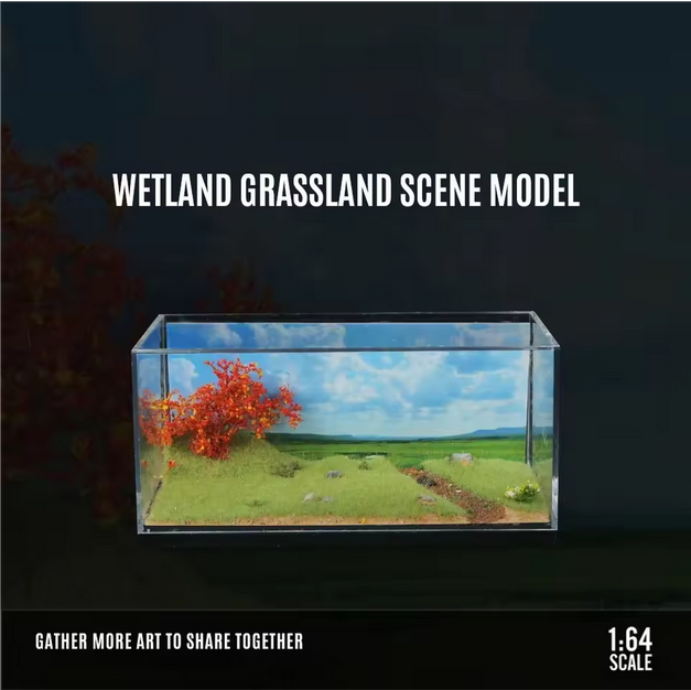 Major 1:64 Automotive Scene Grünland Diorama Modelllandschaft – Dekoratives Sammlerstück AAAA