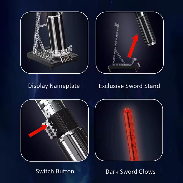 Mould King 10237 Darth Vaders Lichtschwert mit LED Beleuchtung 1.627 Teile MK
