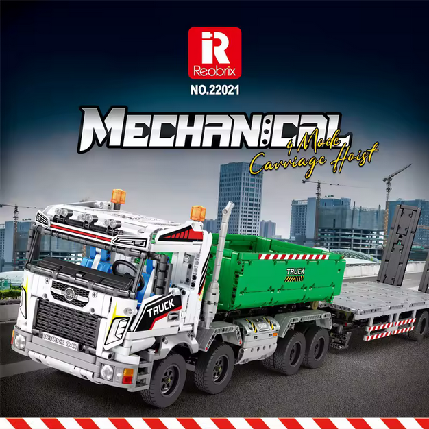 Reobrix 22021 RC Hakenkran-LKW Ingenieur-Serie ferngesteuert 2.852 Teile Roebrix
