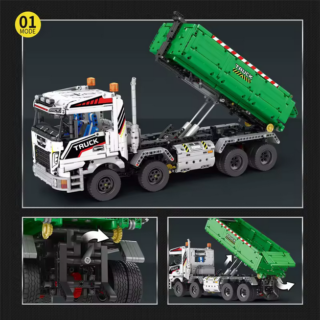 Reobrix 22021 RC Hakenkran-LKW Ingenieur-Serie ferngesteuert 2.852 Teile Roebrix