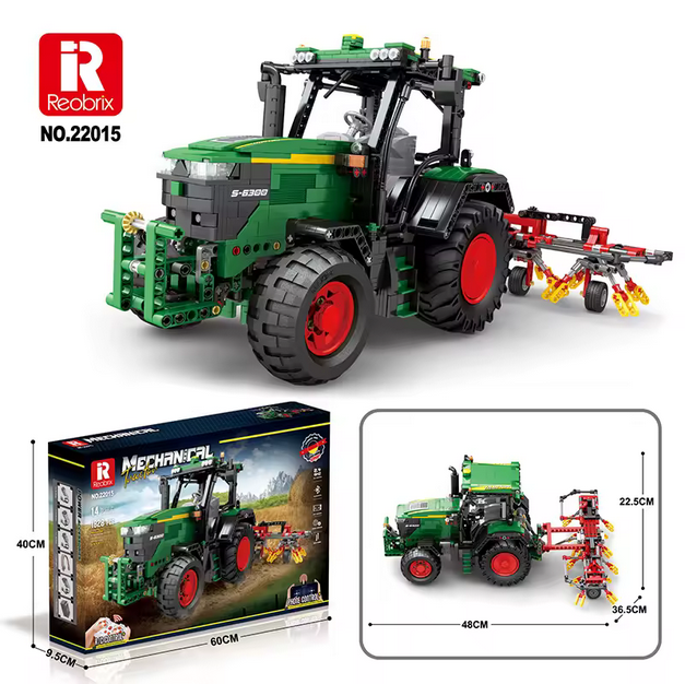 Reobrix 22015 RC Ingenieur-Traktor mit Frontlader ferngesteuert 1.664 Teile Roebrix