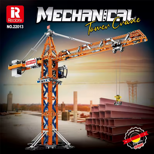 Reobrix 22013 RC Turmdrehkran Ingenieur-Serie ferngesteuert (Höhe ca. 1,2m) Klemmkreativ