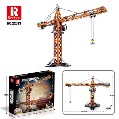 Reobrix 22013 RC Turmdrehkran Ingenieur-Serie ferngesteuert (Höhe ca. 1,2m) Klemmkreativ