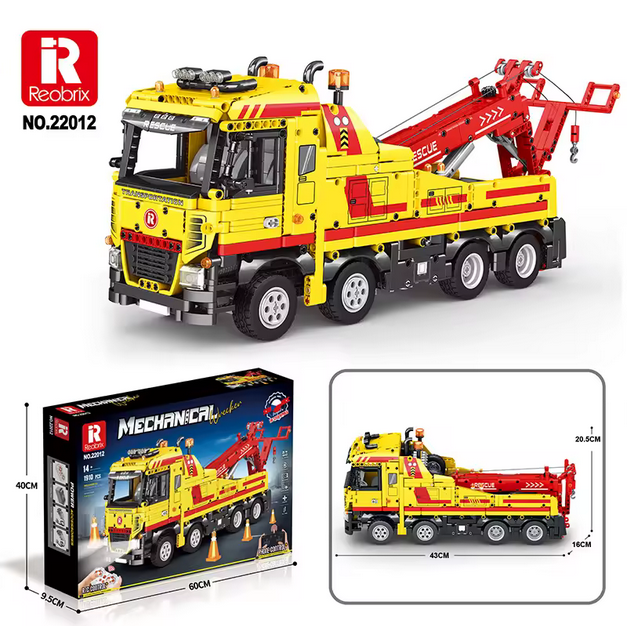 Reobrix 22012 RC Schwerlast-Abschleppwagen Technik-Serie ferngesteuert 1.794 Teile Roebrix