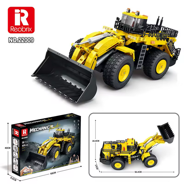 Reobrix 22009 / 22010 RC Schwerlast-Radlader Ingenieur-Serie ferngesteuert 1.876 Teile Roebrix