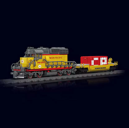 Mould King 12027 SD40-2 Diesellokomotive Ferngesteuert mit Kran-Plattform | 1.257 Teile MK