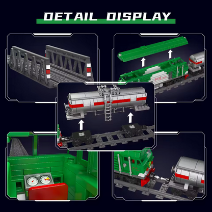 Mould King 12026 HXN 3 Diesellokomotive Ferngesteuert mit Güterwagen | 1.090 Teile MK
